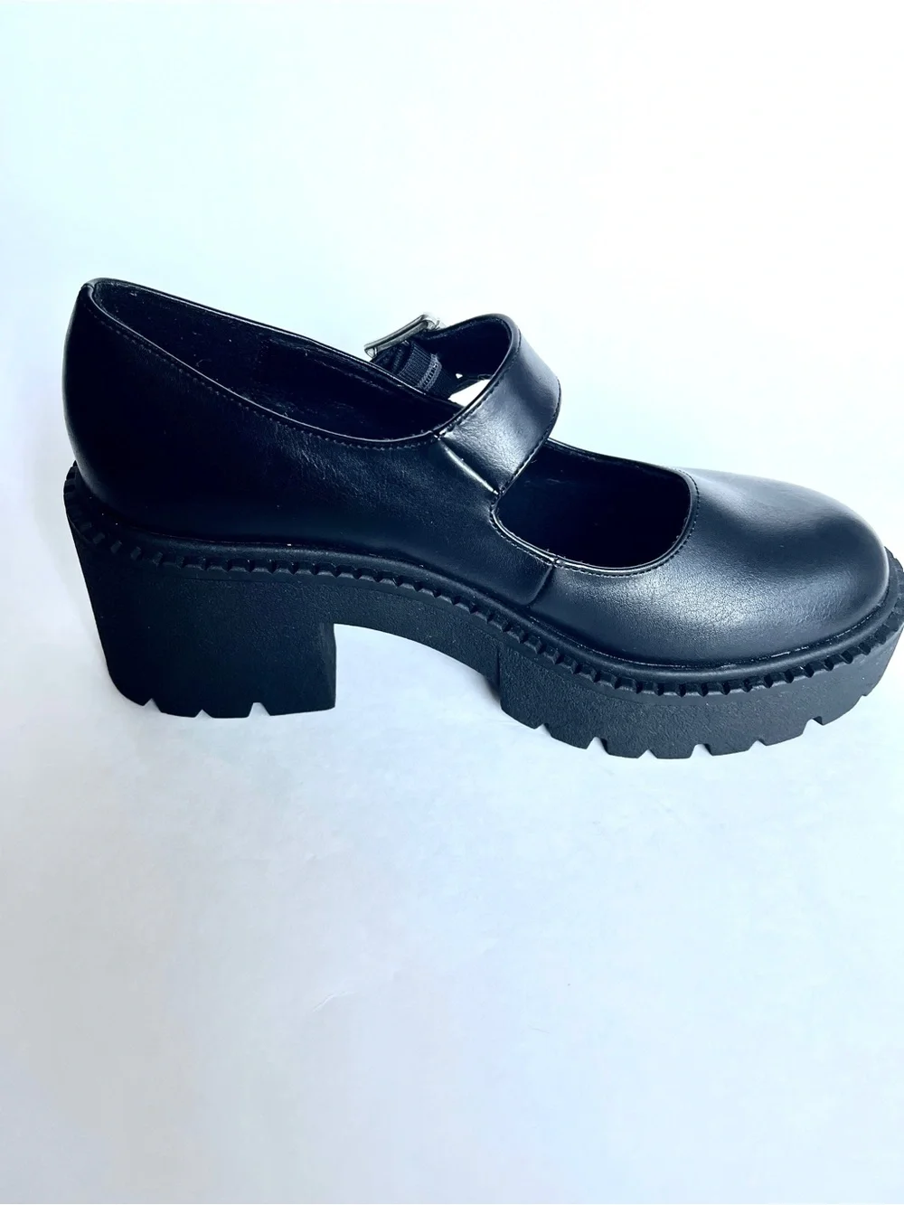 Madden Girl Black Platform Mary Janes US 6.5 EU 37.5 Goth Chunky Lug Soles Heels